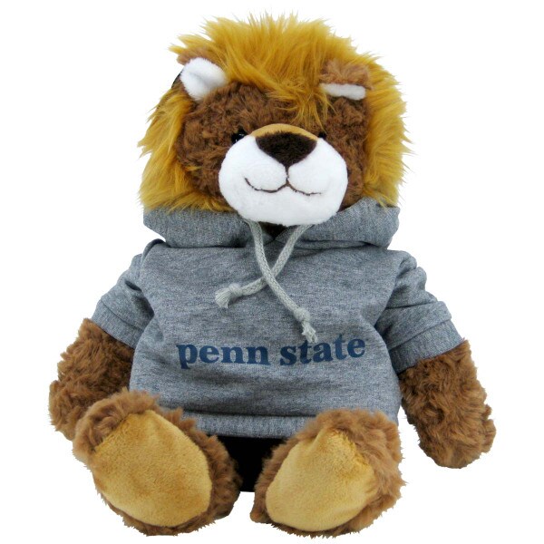 plush cuddle buddy lion with Penn State hoodie